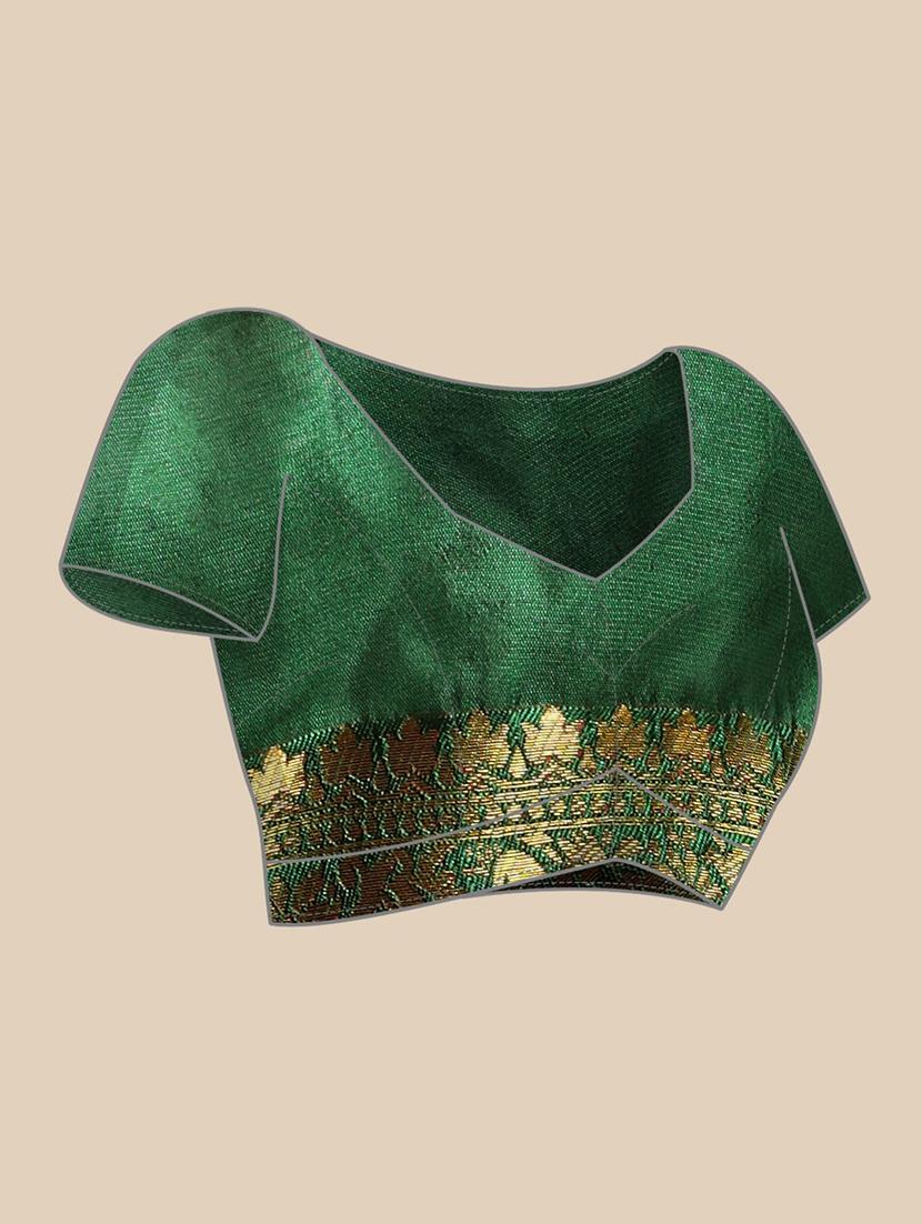 gold woven saree with blouse - 19954324 - Standard Image - 3