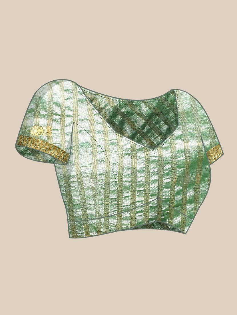 cotton fusion saree with broad zari border with blouse - 19954339 - Standard Image - 3