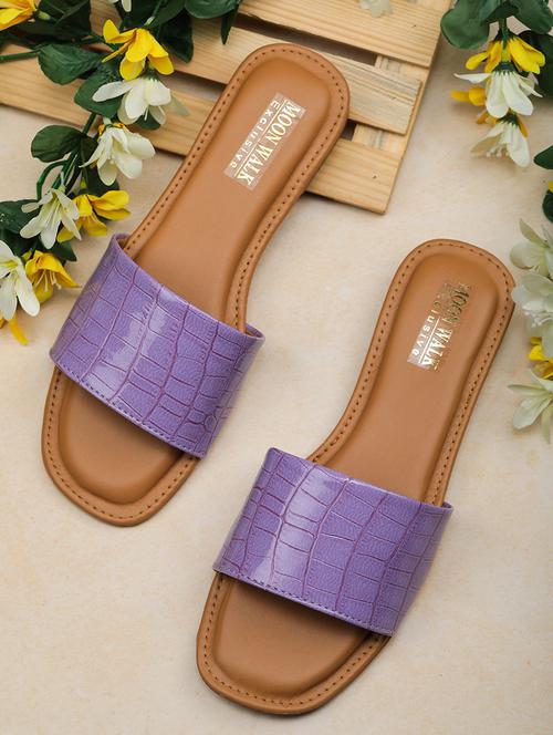 purple synthetic slip on sandal - 19954554 -  Standard Image - 0