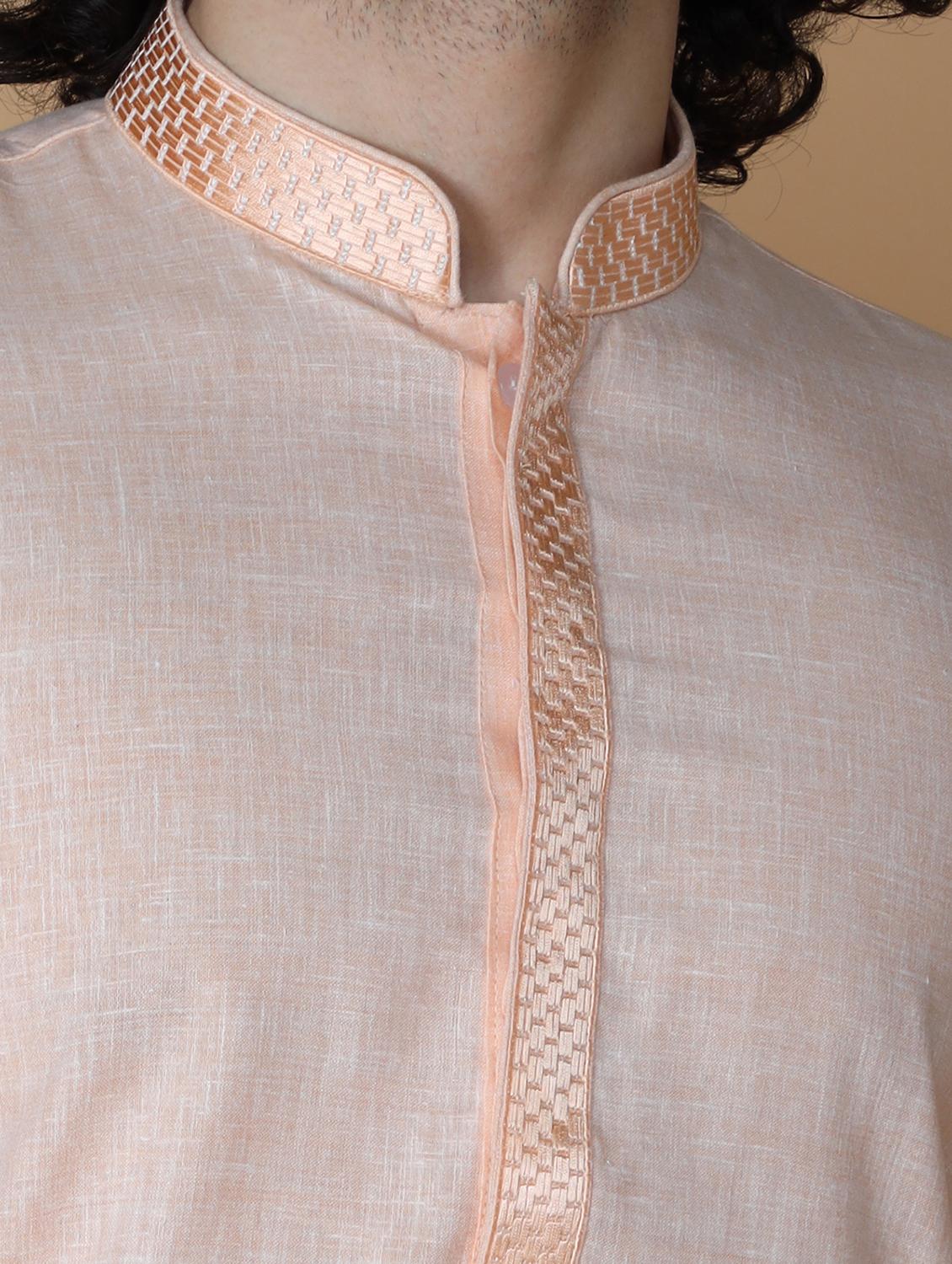 men's embroidered cotton kurta - 19954968 - Standard Image - 5