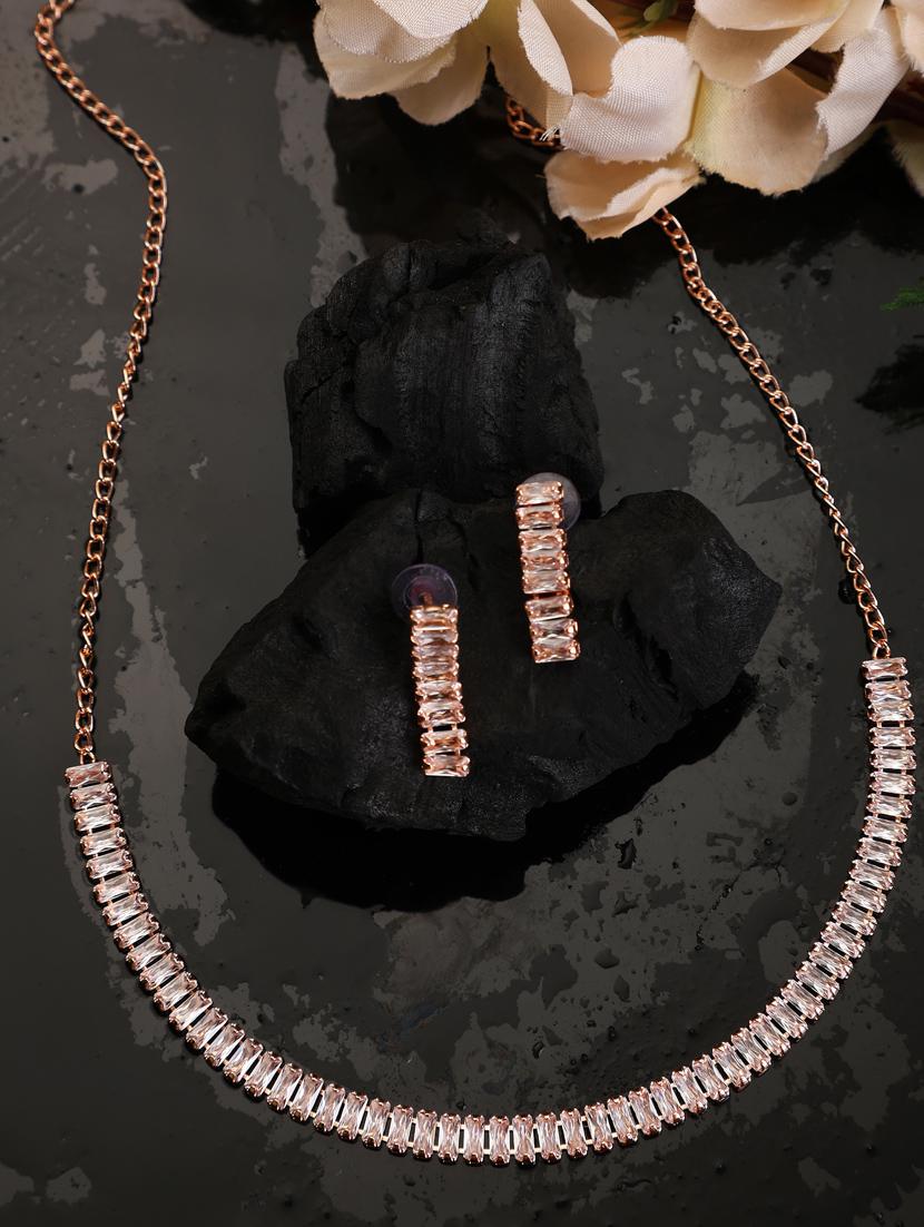 zaffrecollections ad rose gold necklace set for girls and women - 19955278 - Zoom Image - 0
