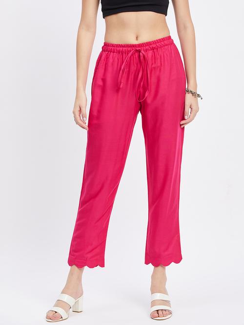 pink solids straight palazzo - 19955290 - Standard Image - 0