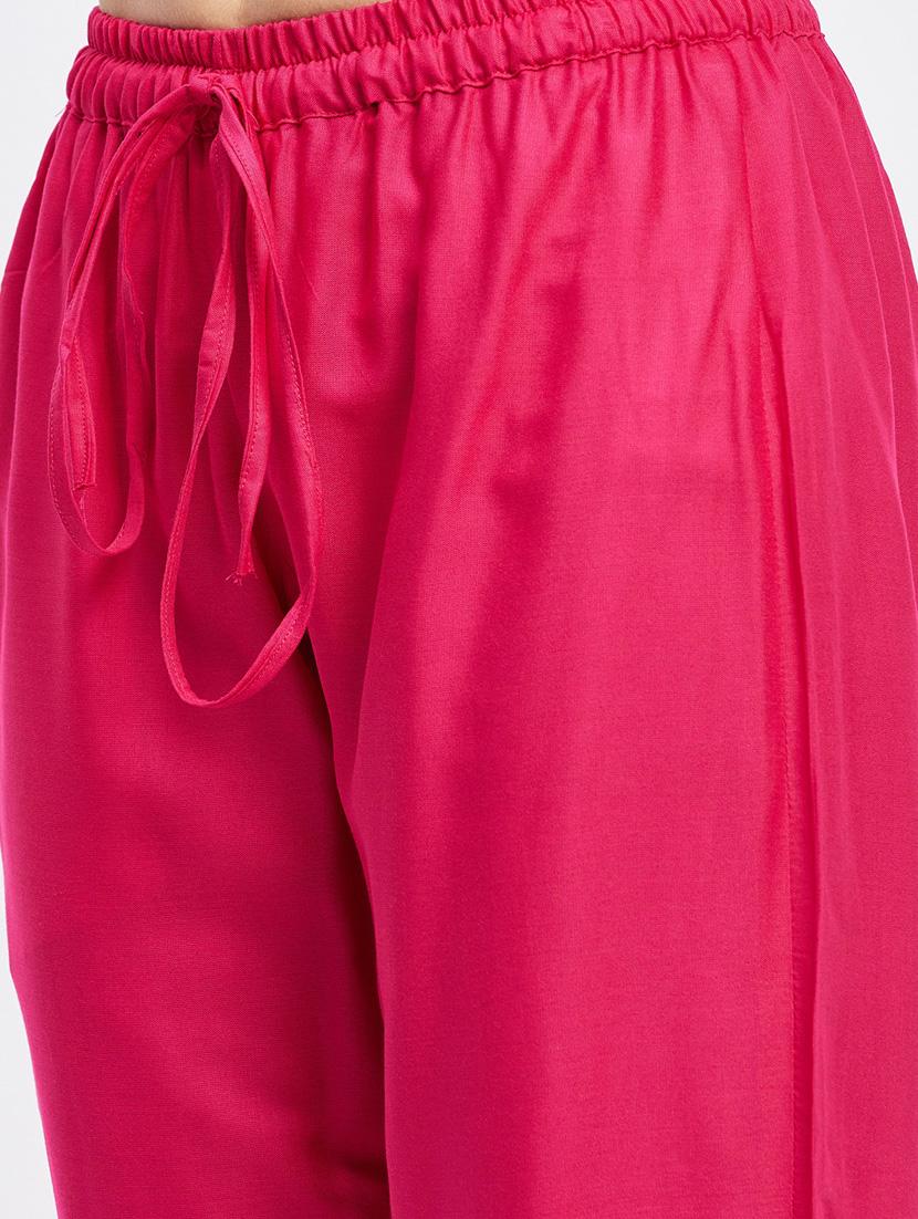 pink solids straight palazzo - 19955290 - Standard Image - 5