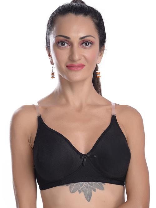 black cotton regular bra - 19955310 - Standard Image - 0