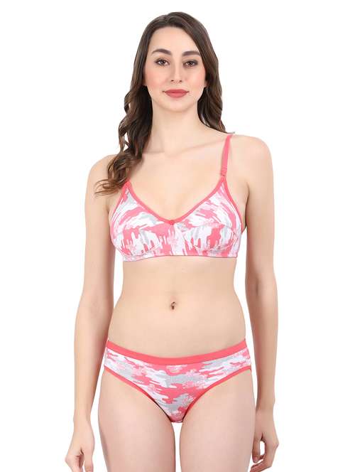 pink cotton bra and panty set - 19955317 -  Standard Image - 0
