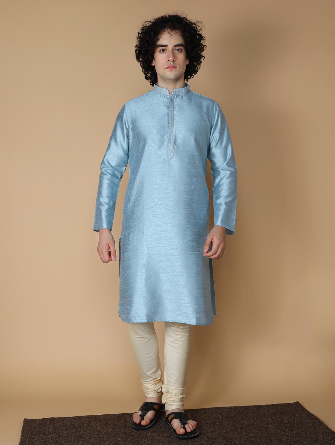topez blue embroidered kurta pyjama set - 19955352 - Zoom Image - 0
