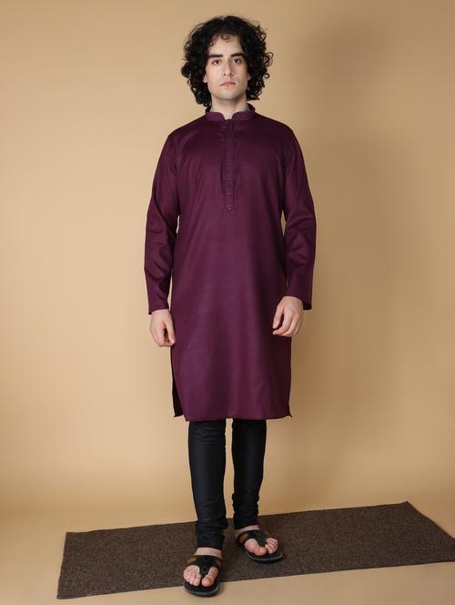 purple embroidered kurta pyjama set - 19955354 -  Standard Image - 0