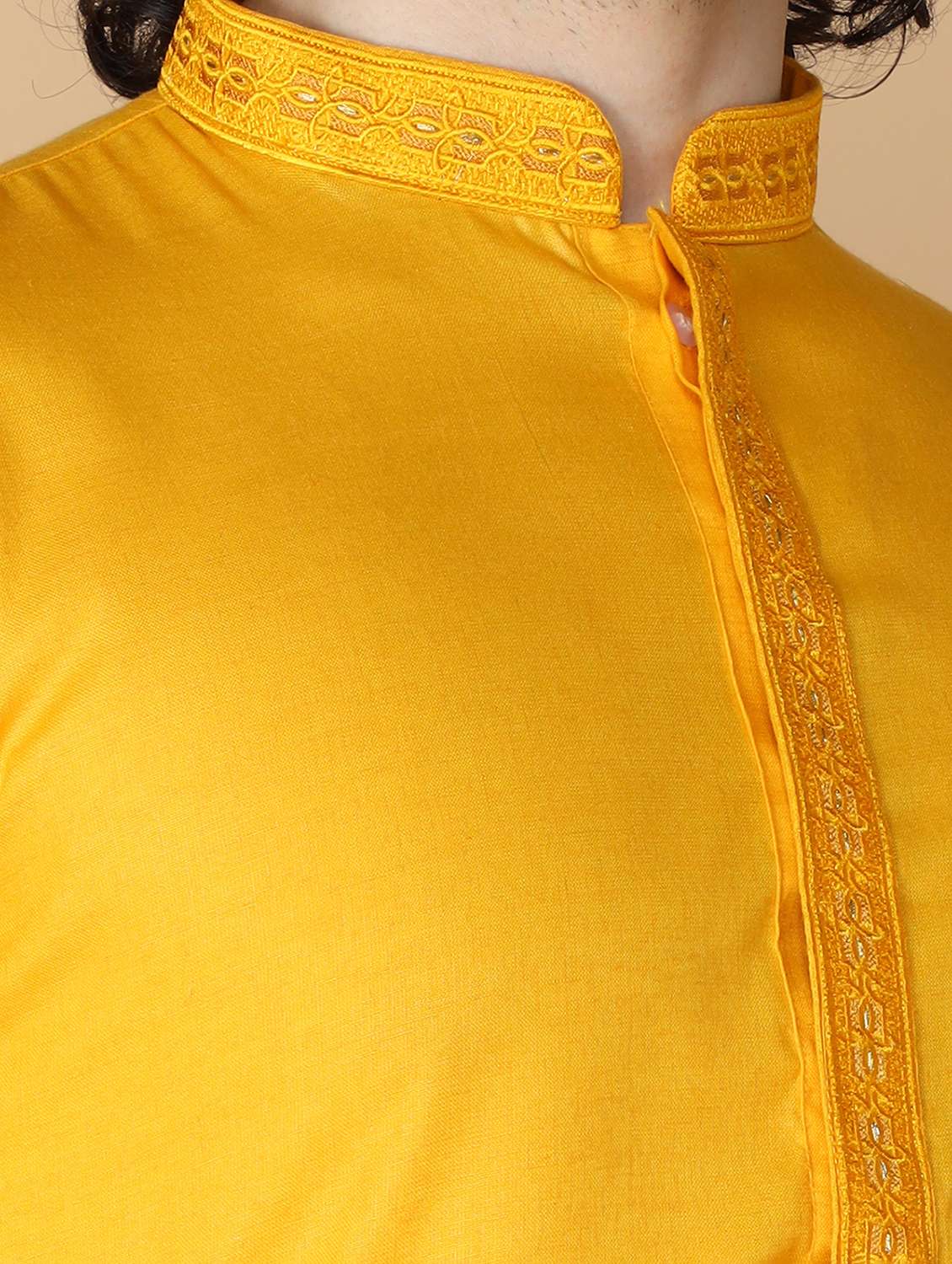 yellow embroidered kurta pyjama set - 19955355 - Standard Image - 5