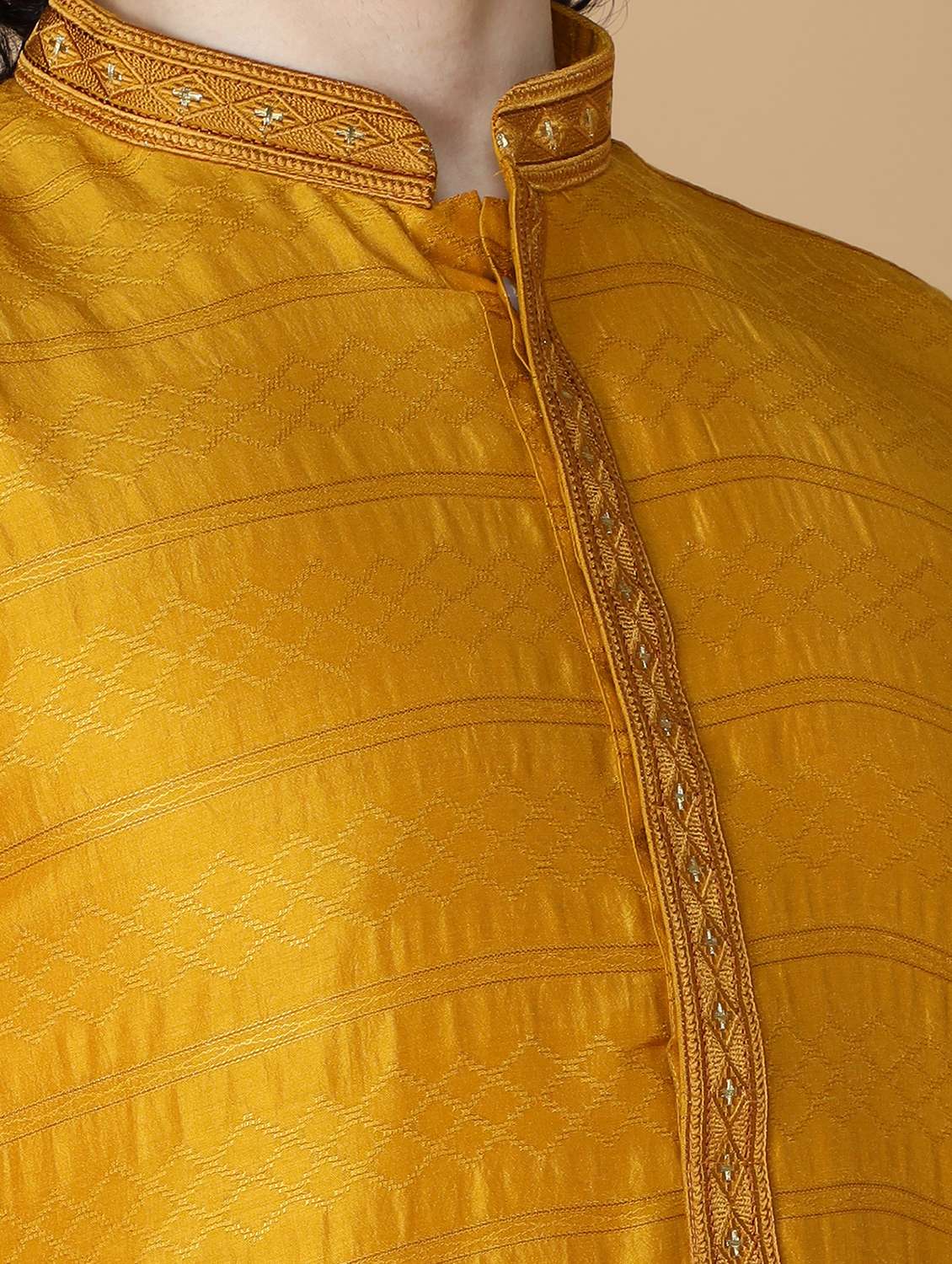 mustard embroidered kurta pyjama set - 19955358 -  Standard Image - 5