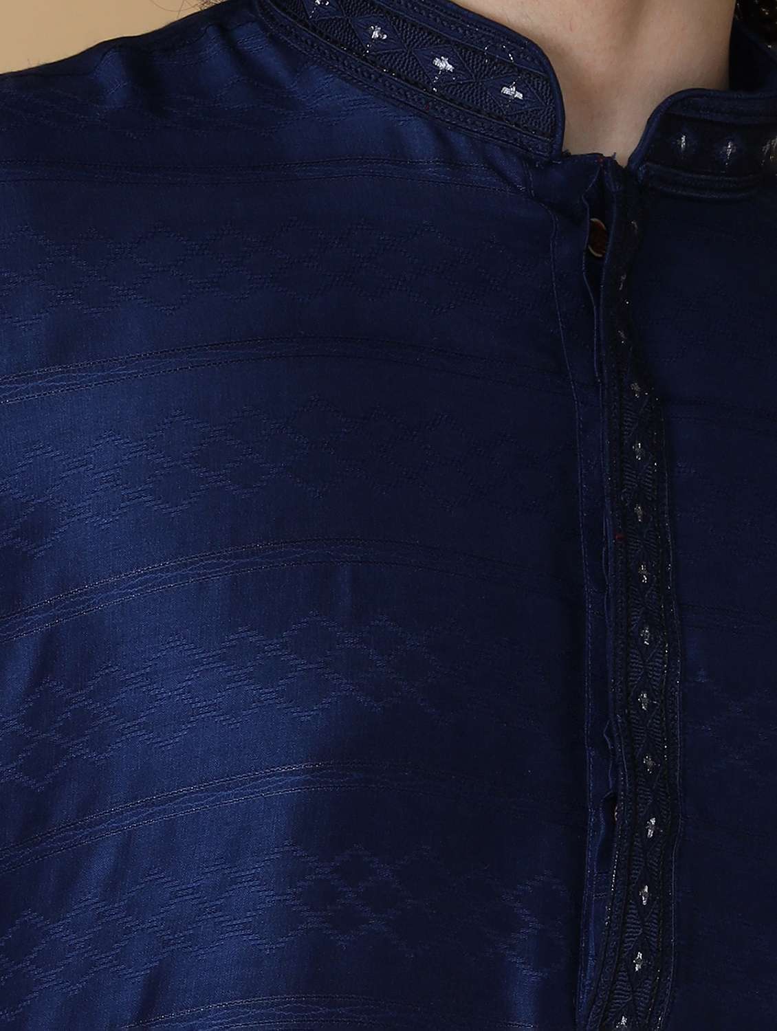 navy blue embroidered kurta pyjama set - 19955361 -  Standard Image - 5