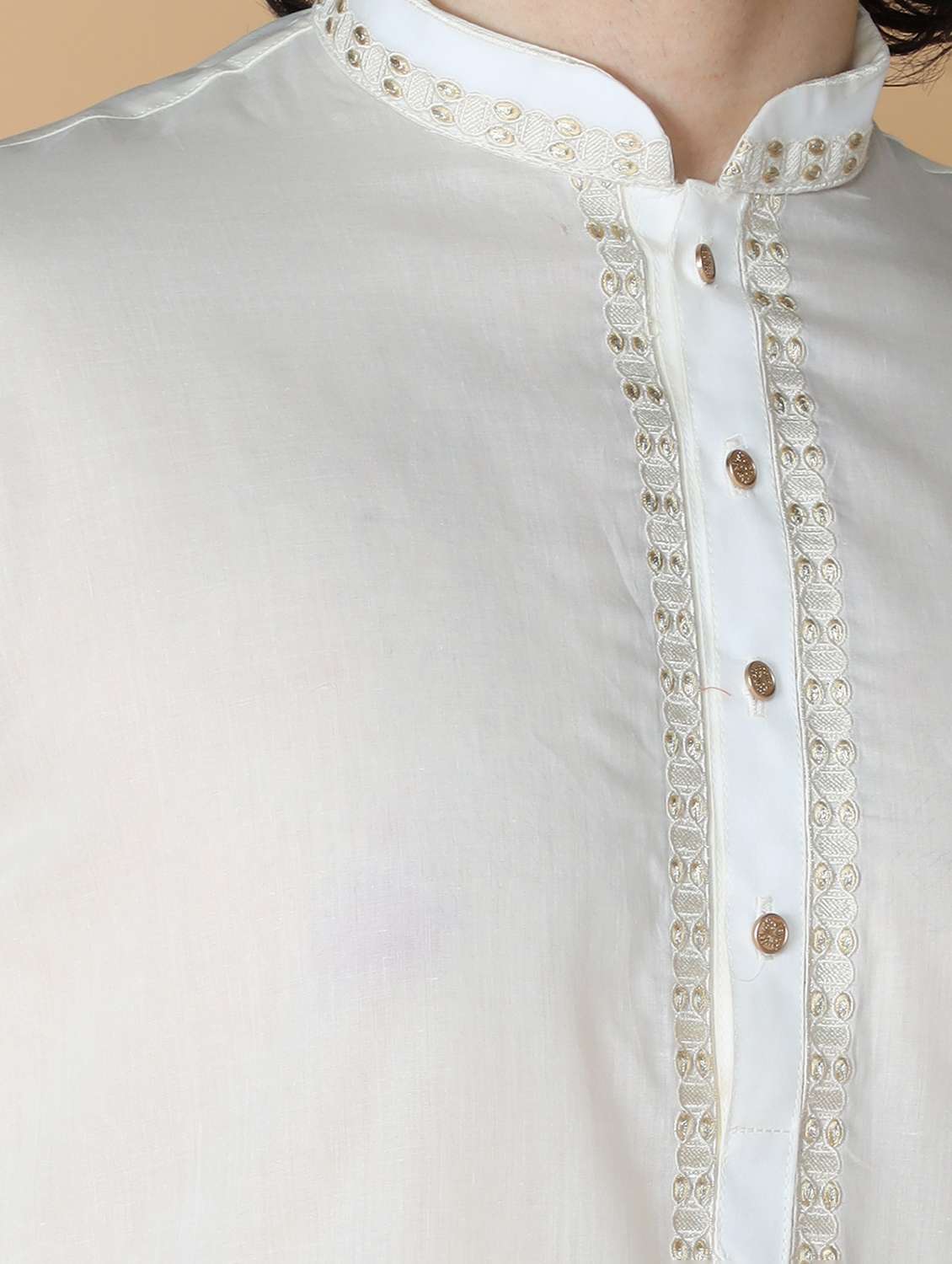 off-white embroidered kurta pyjama set - 19955396 - Standard Image - 5