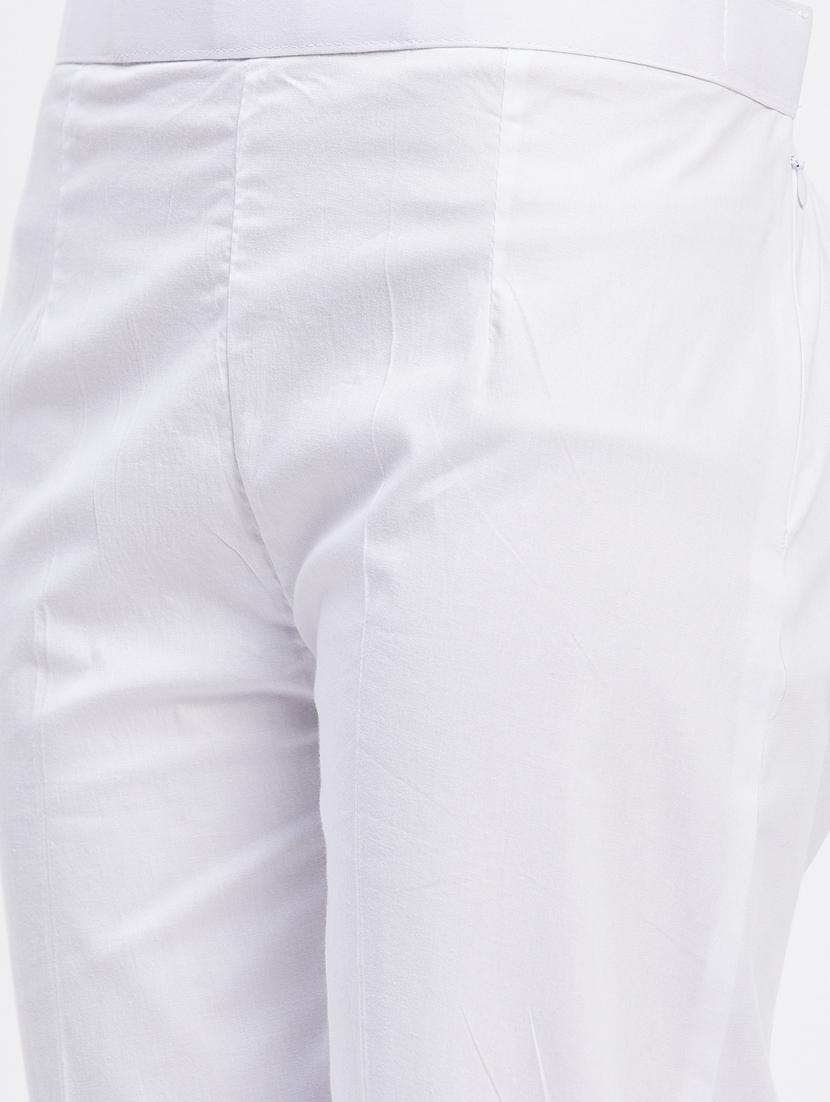 white solid mid rise ankle length trouser - 19956185 - Standard Image - 5