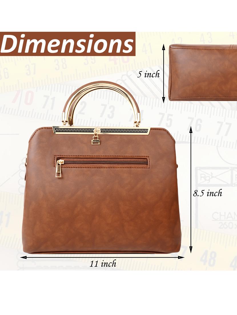 tan solid handbag - 19956582 - Standard Image - 5