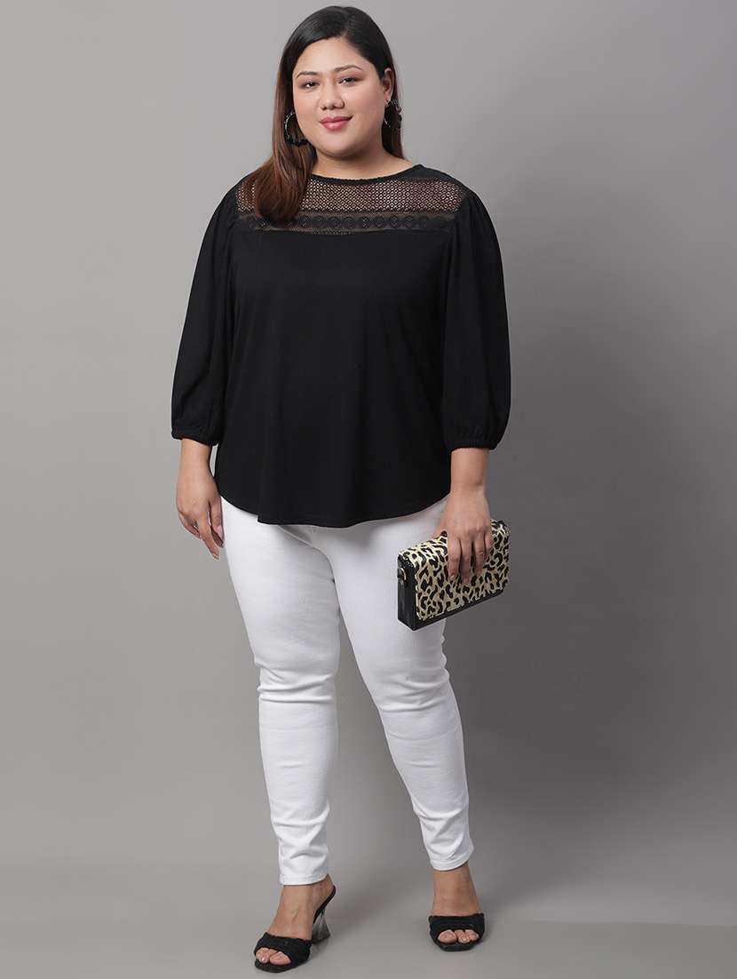 women's straight round neck top - 19956674 -  Standard Image - 3