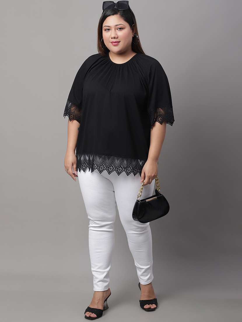 women's straight round neck top - 19956677 -  Standard Image - 3