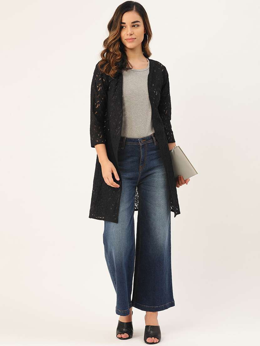 black self design regular shrug - 19956692 -  Standard Image - 3