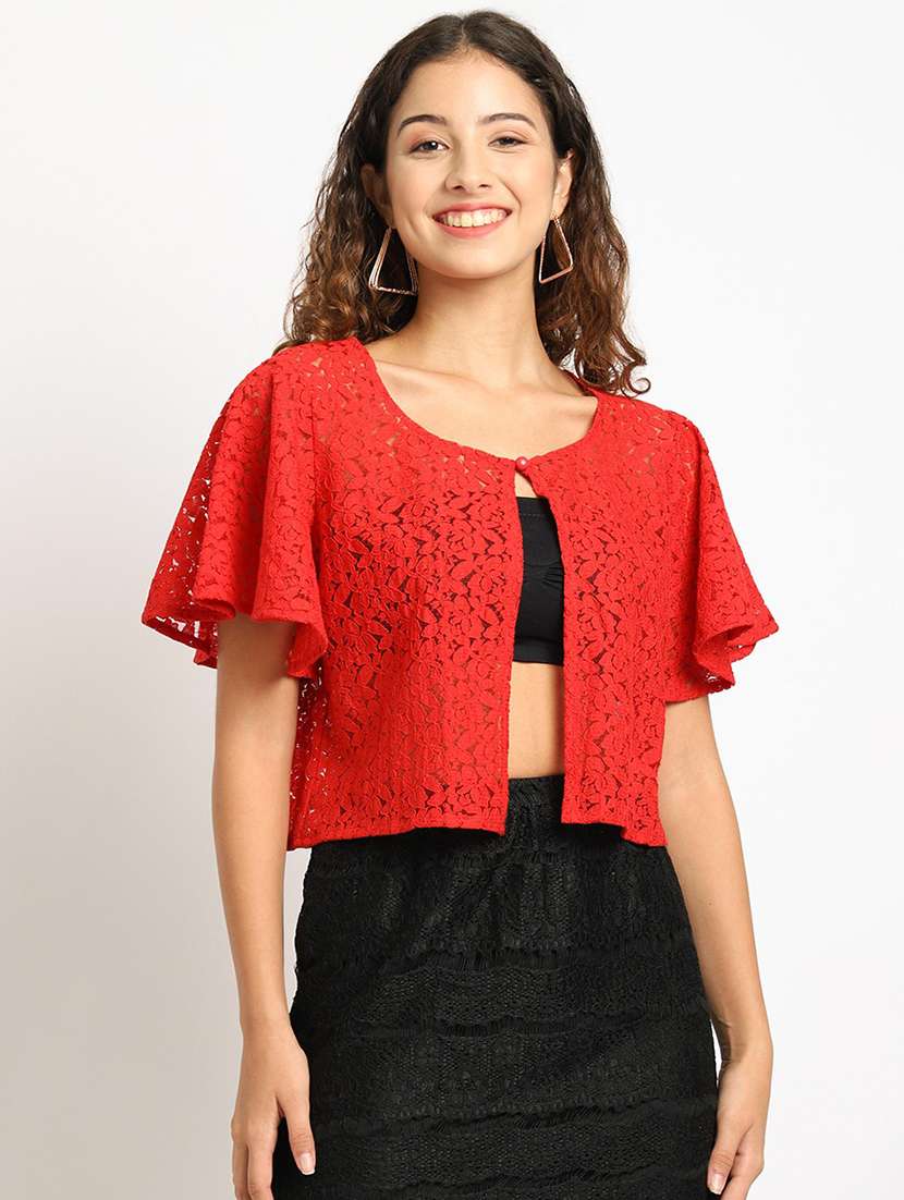 raschel knit regular shrug