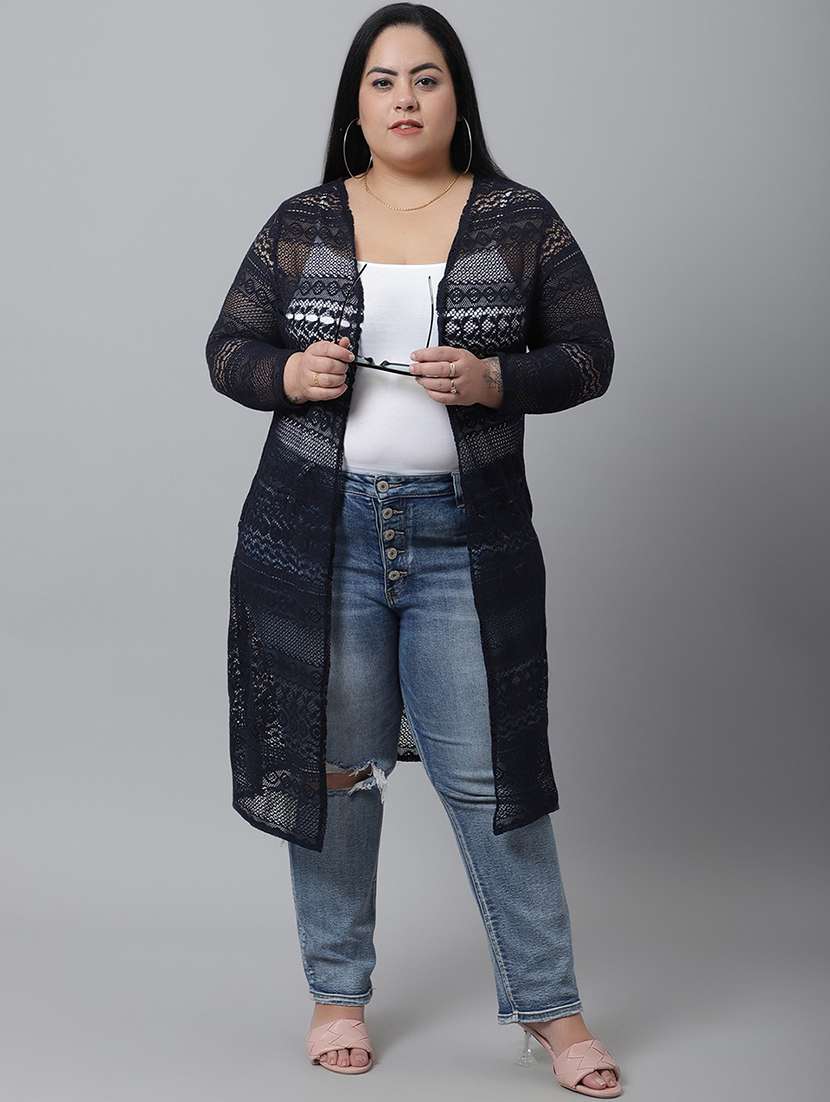 Raschel Knit Regular Shrug - 19956815 -  Standard Image - 3