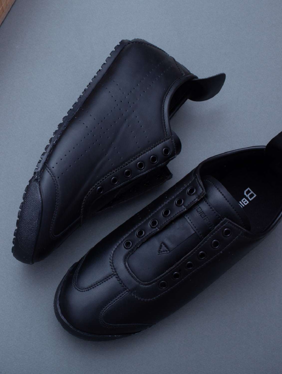 black solid lace up sneaker - 19957512 -  Zoom Image - 0