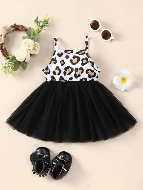 girls shoulder strap sleeveless frock