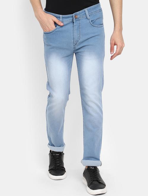 light blue denim plain jeans - 19959289 -  Standard Image - 0