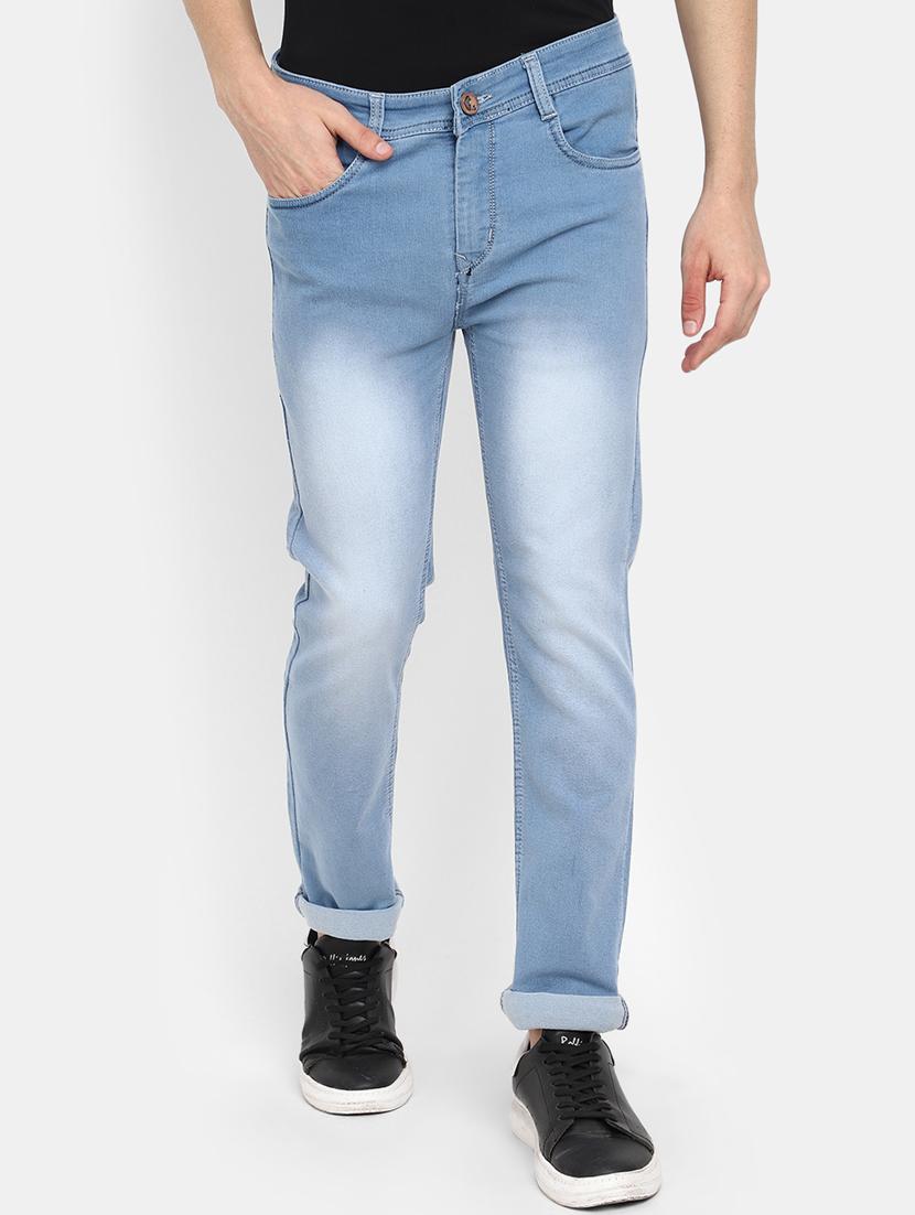 light blue denim plain jeans