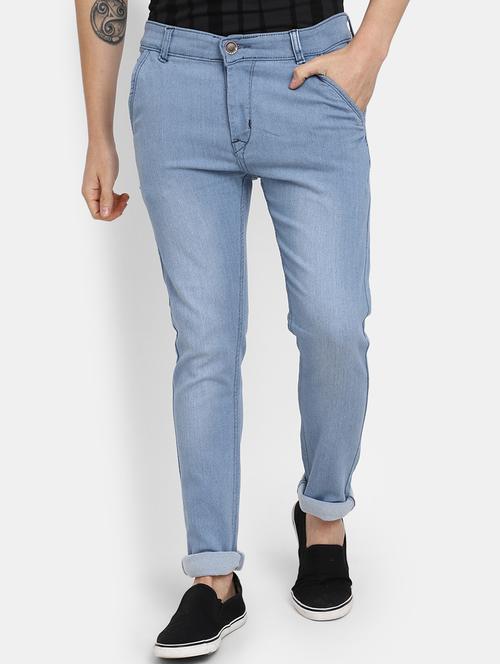light blue denim plain jeans - 19959295 - Standard Image - 0