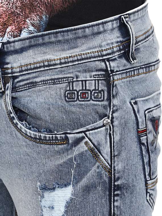 mens slim fit distressed jeans - 19959299 -  Standard Image - 3