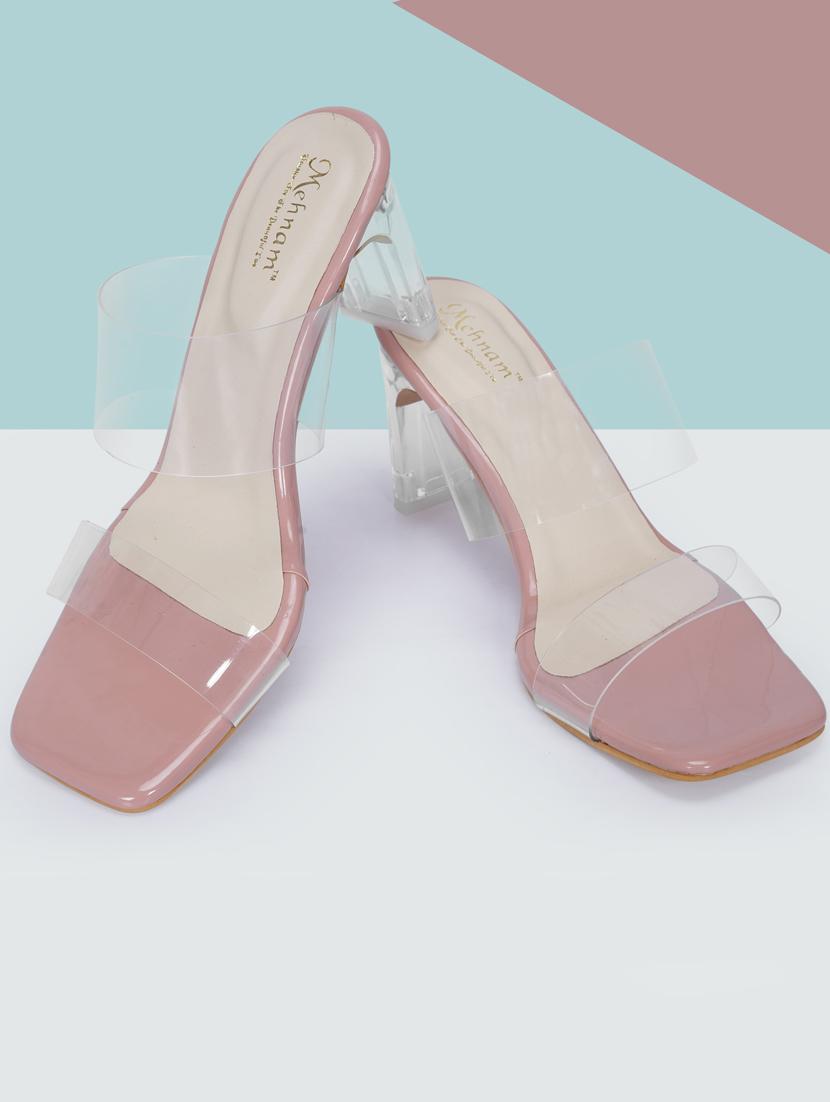 solid slip on block heel sandal - 19959393 -  Zoom Image - 0