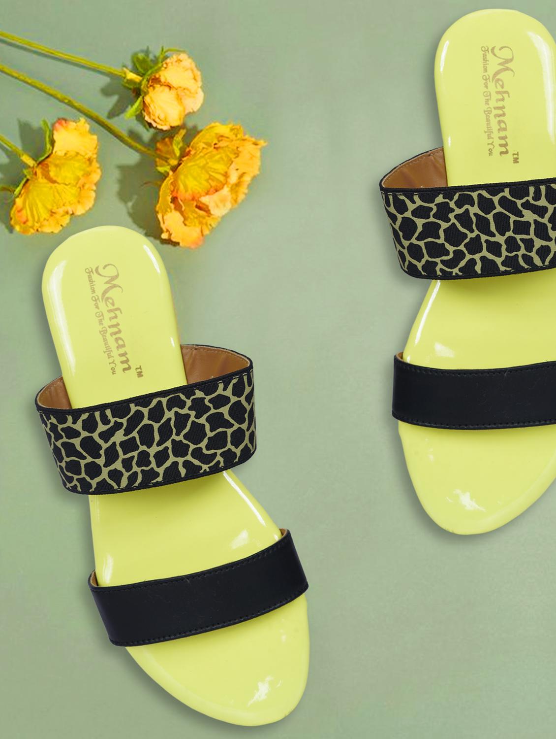 yellow synthetic slip on sandals - 19959430 - Zoom Image - 0