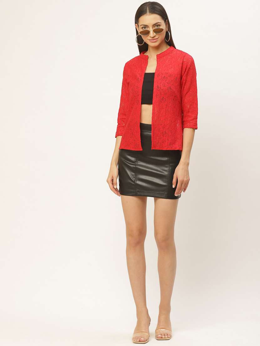 red cotton shrug - 19959876 -  Standard Image - 3