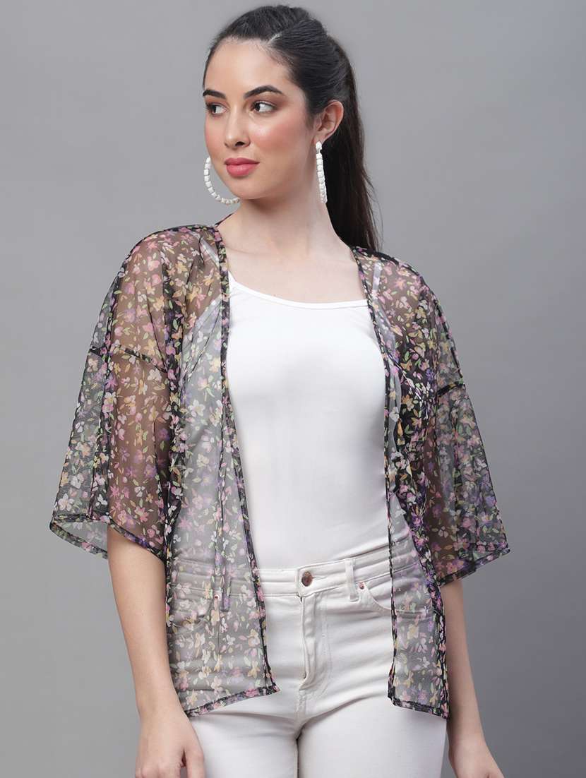 women floral short sleeve shrugs