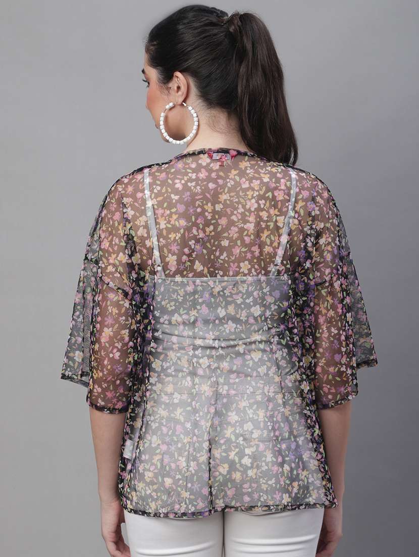 women floral short sleeve shrugs - 19959910 -  Standard Image - 3