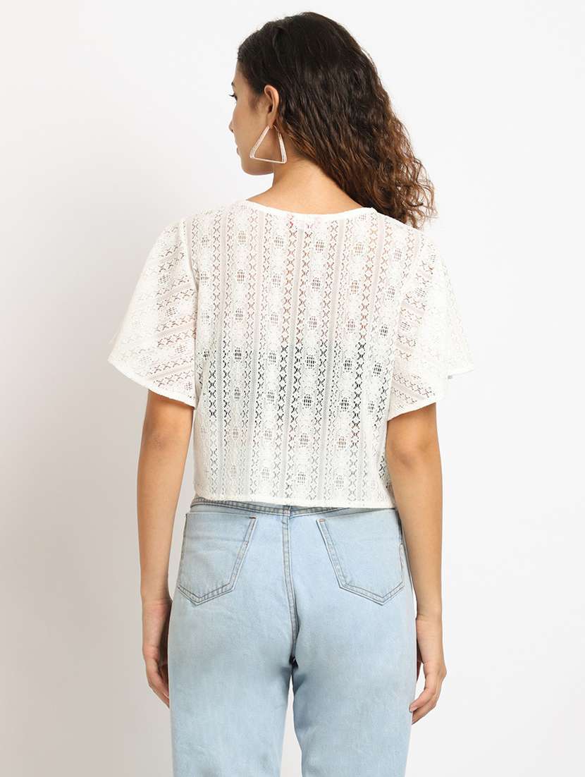 white self design short shrug - 19960080 -  Standard Image - 3