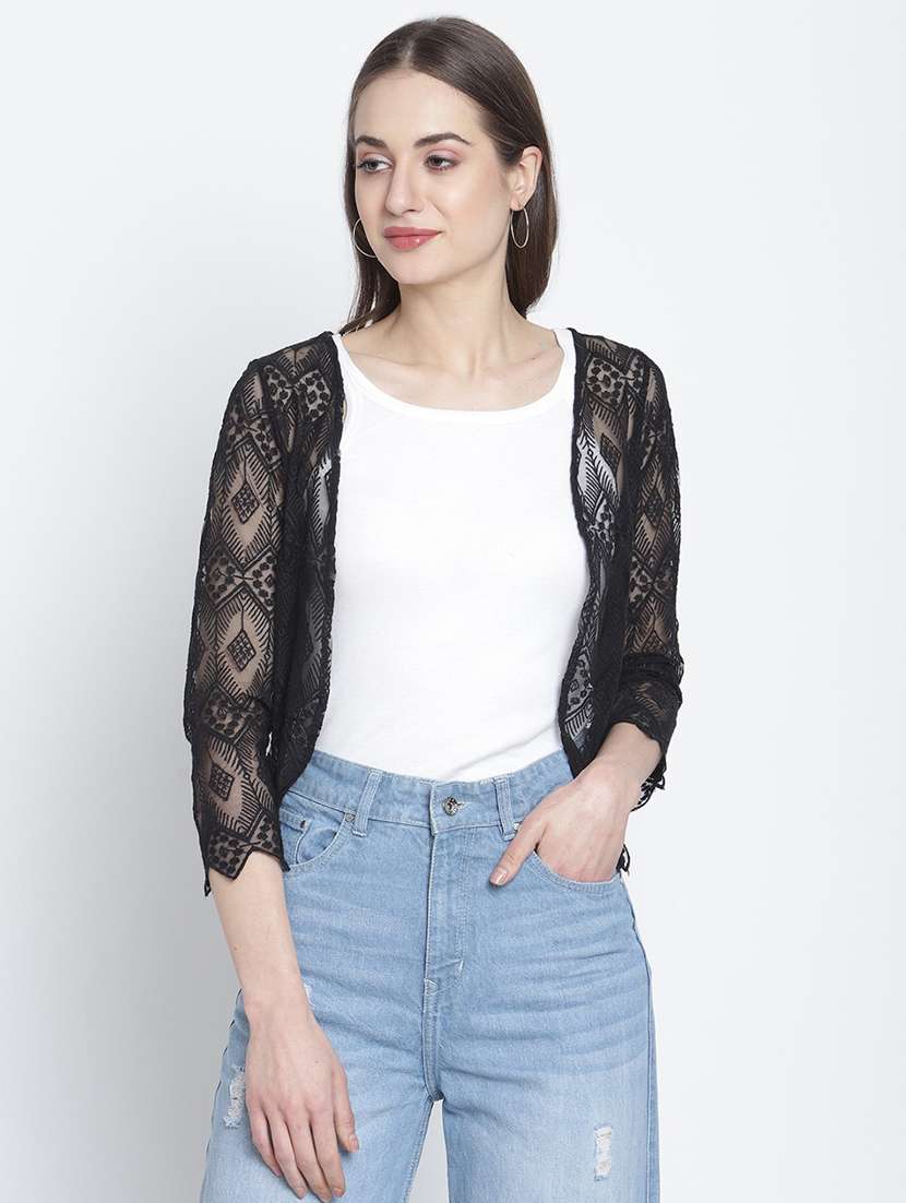 black self design regular shrug