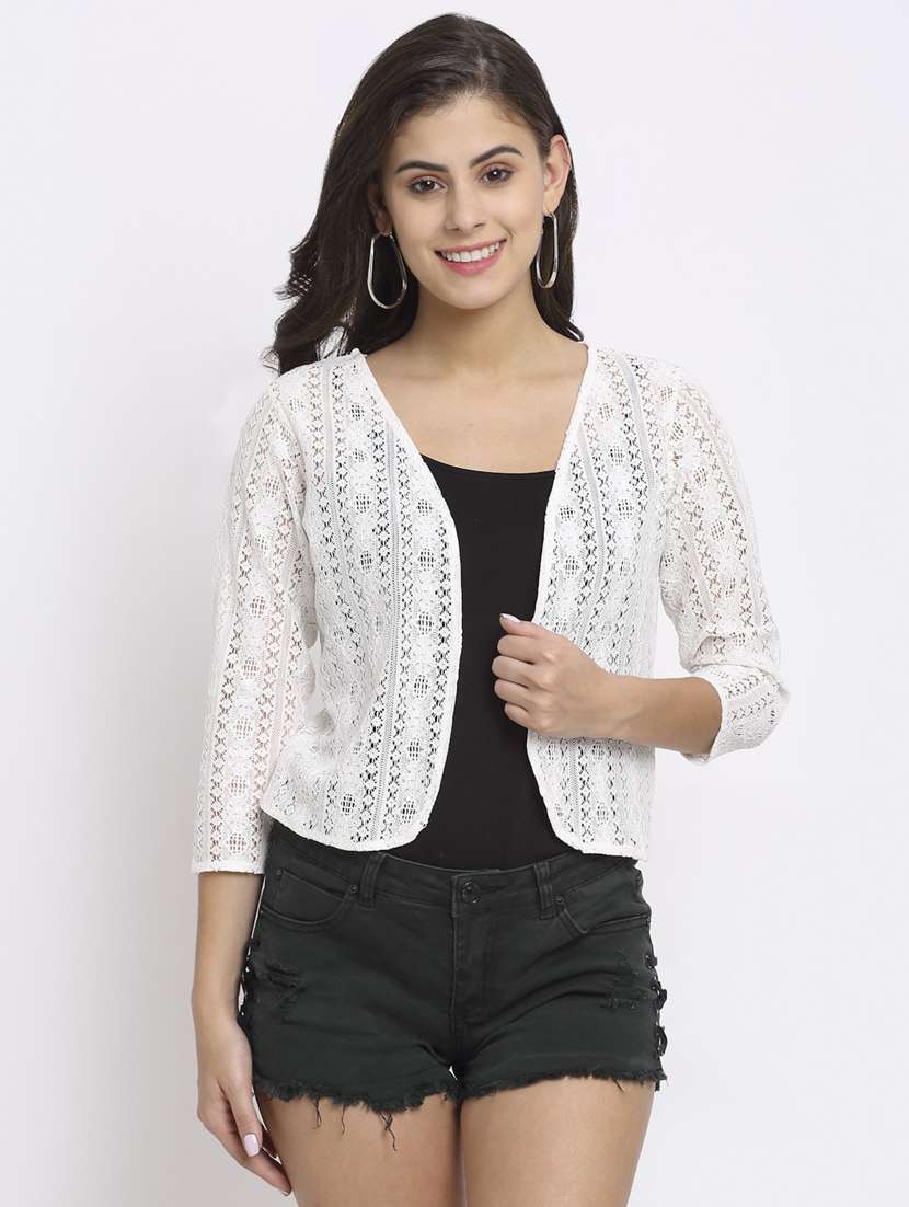 white self design regular shrug
