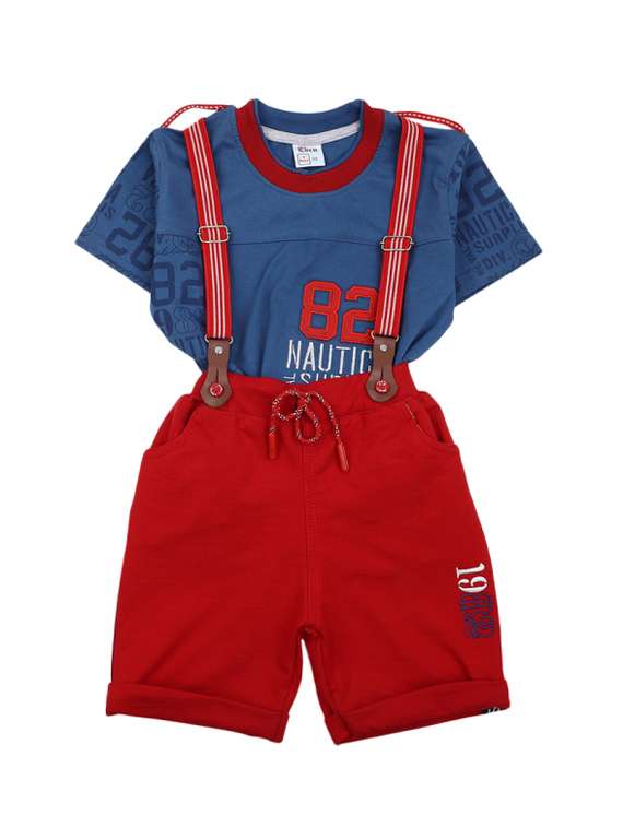boys printed dungaree 