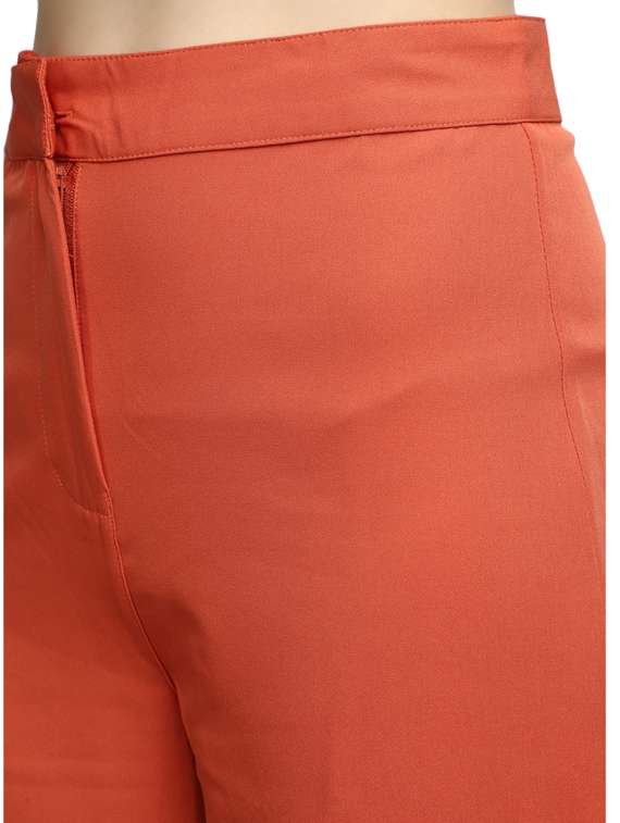 women solid flat front wide leg trouser - 19962721 -  Standard Image - 3