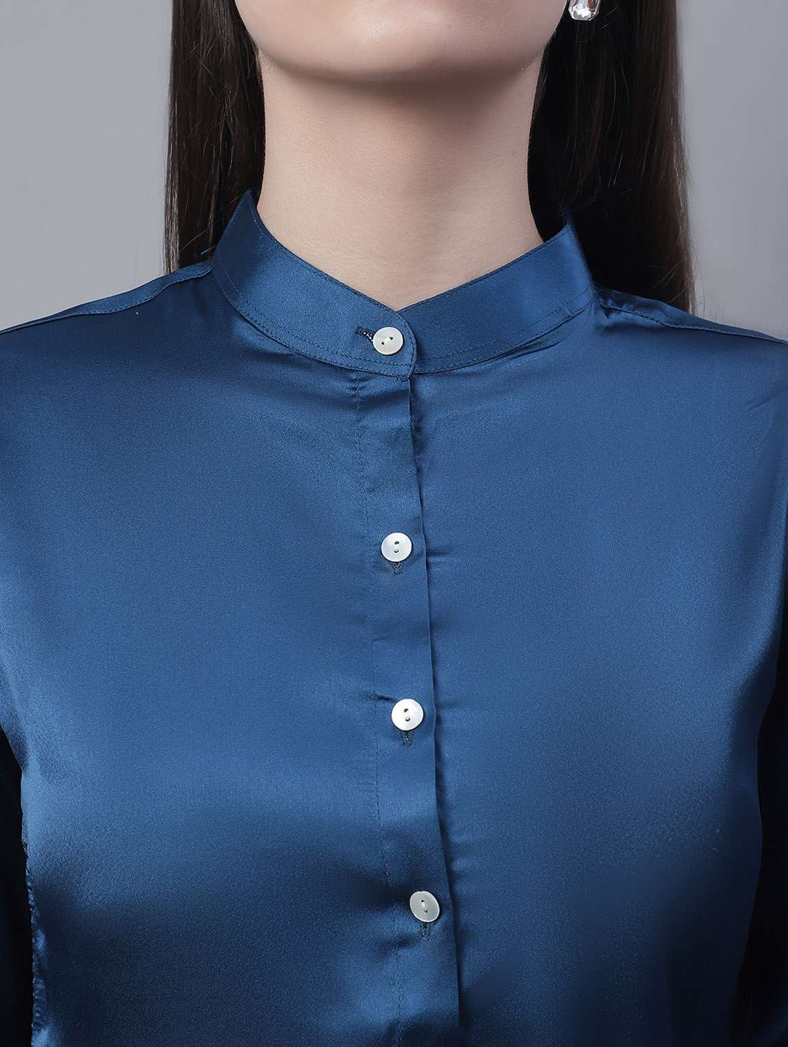 women's straight mandarin neck top - 19962970 -  Standard Image - 5