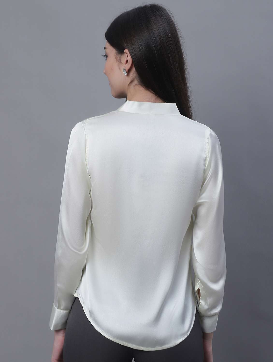 women's straight mandarin neck top - 19962971 -  Standard Image - 3