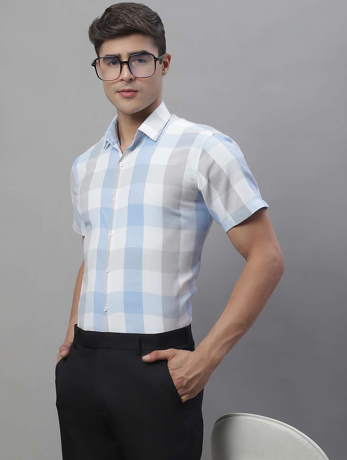 mens checks formal shirt