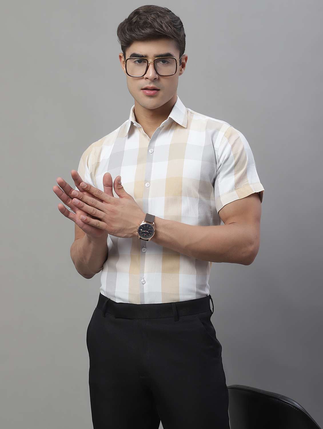 mens checks formal shirt