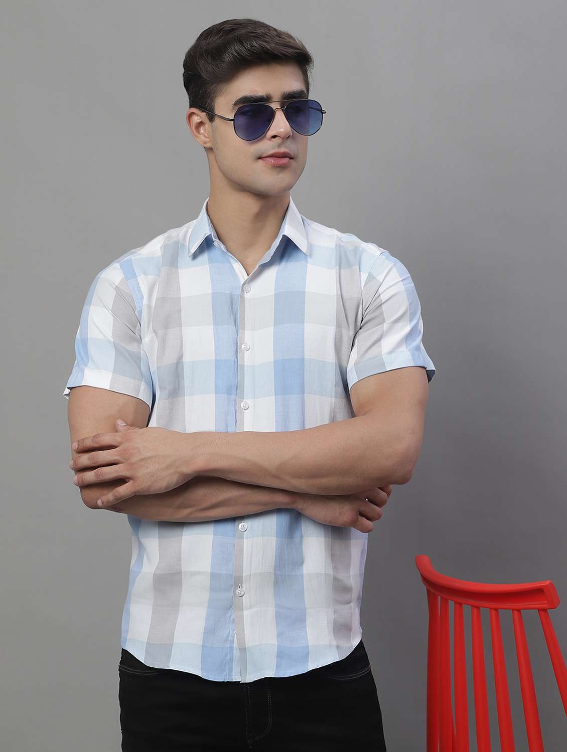 mens checks casual shirt