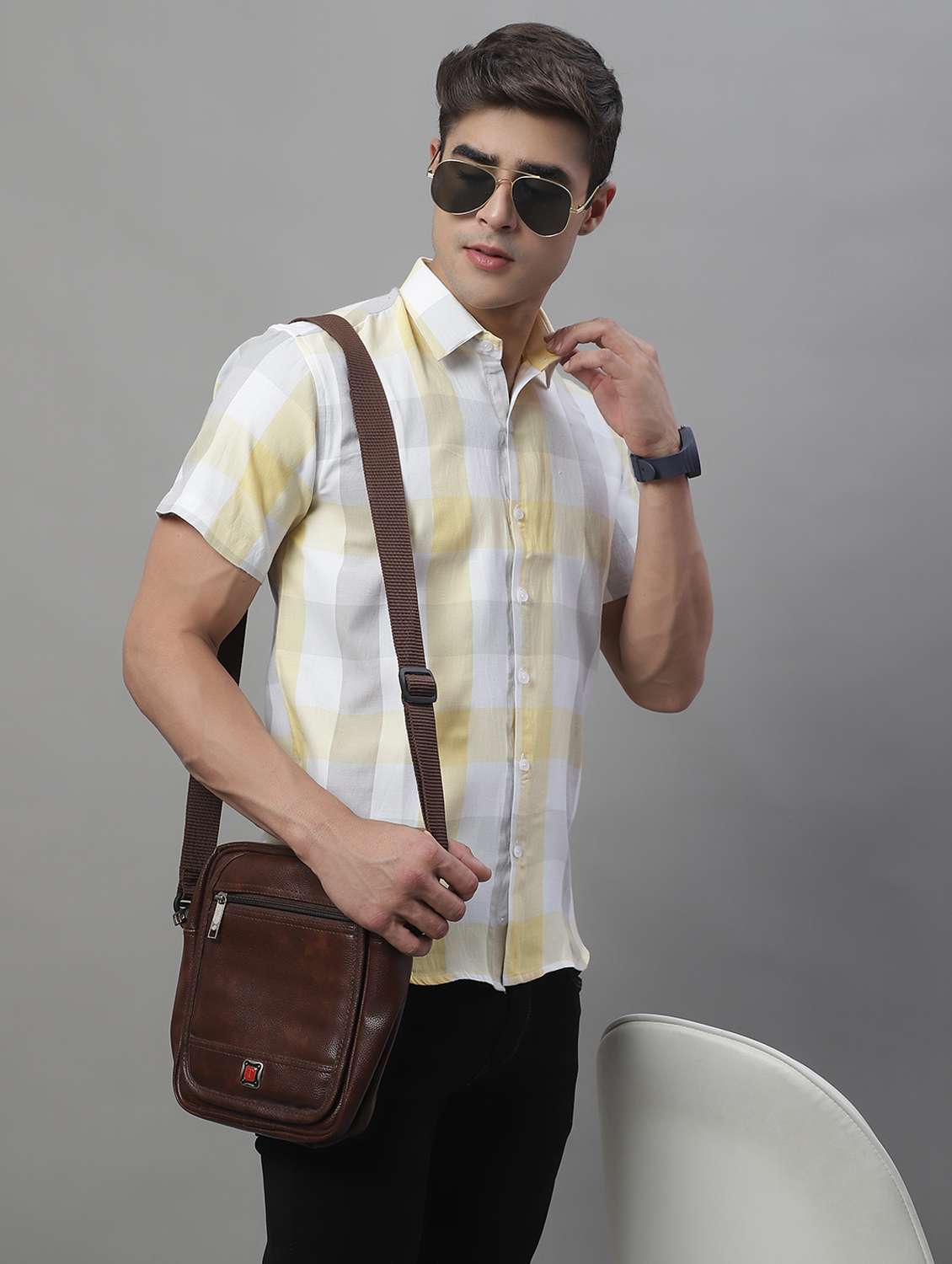 mens checks casual shirt
