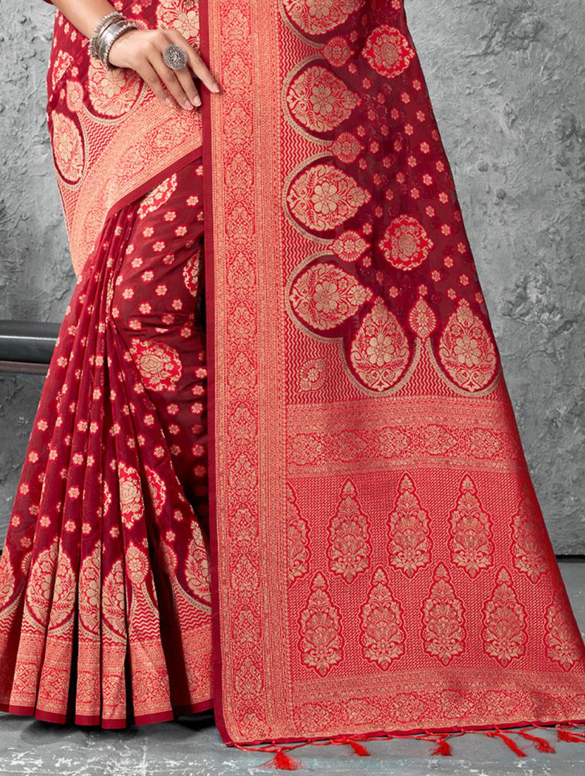 women's banarasi saree with blouse - 19963285 - Standard Image - 3
