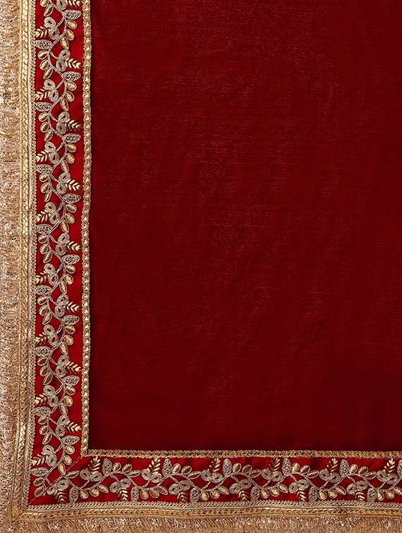 women's solid maroon colored saree - 19963425 -  Standard Image - 5