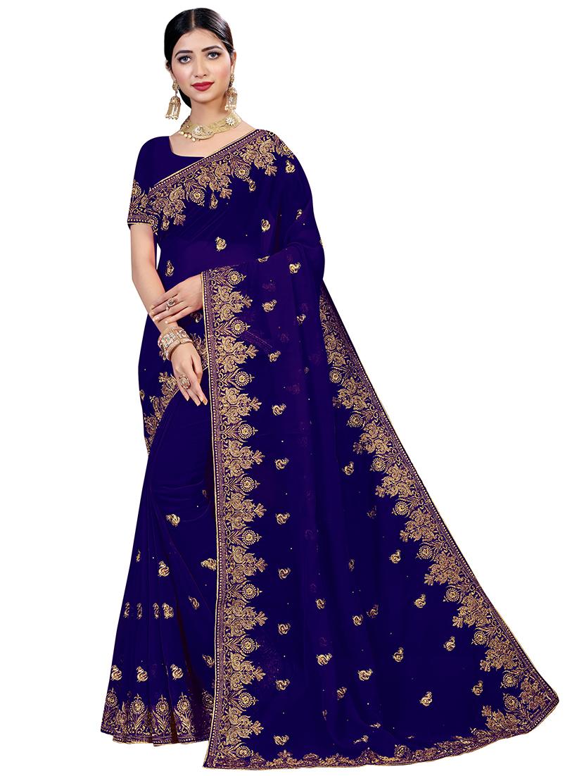 women's embroidered saree with blouse - 19963458 -  Zoom Image - 0