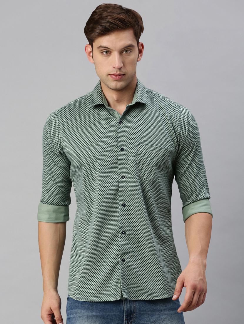 mens geometric casual shirt