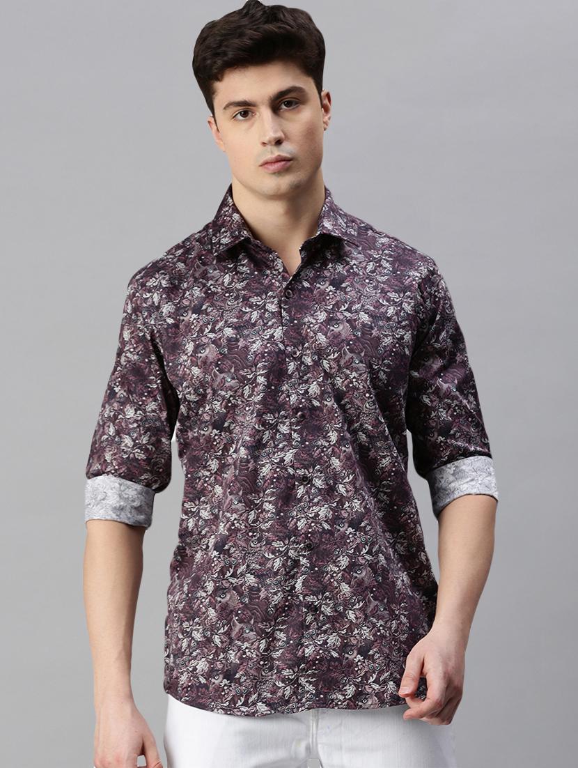 mens leaf print casual shirt - 19963565 -  Zoom Image - 0