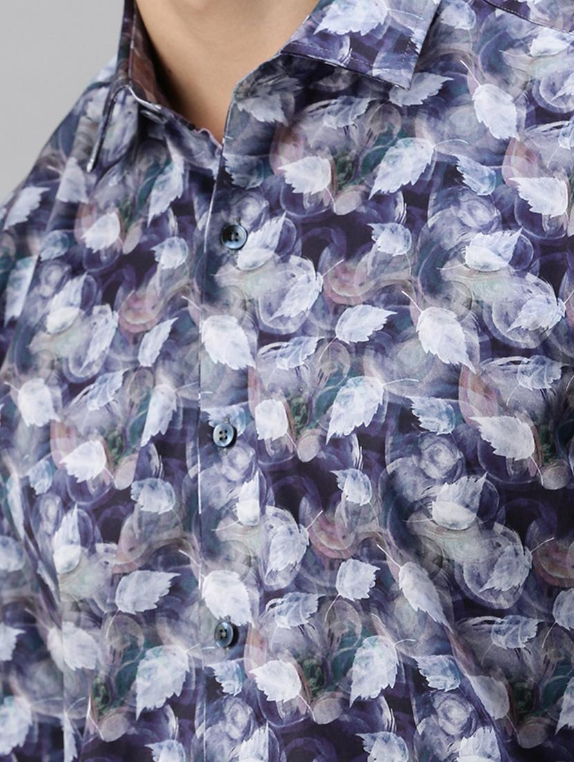 mens leaf print casual shirt - 19963566 - Standard Image - 5
